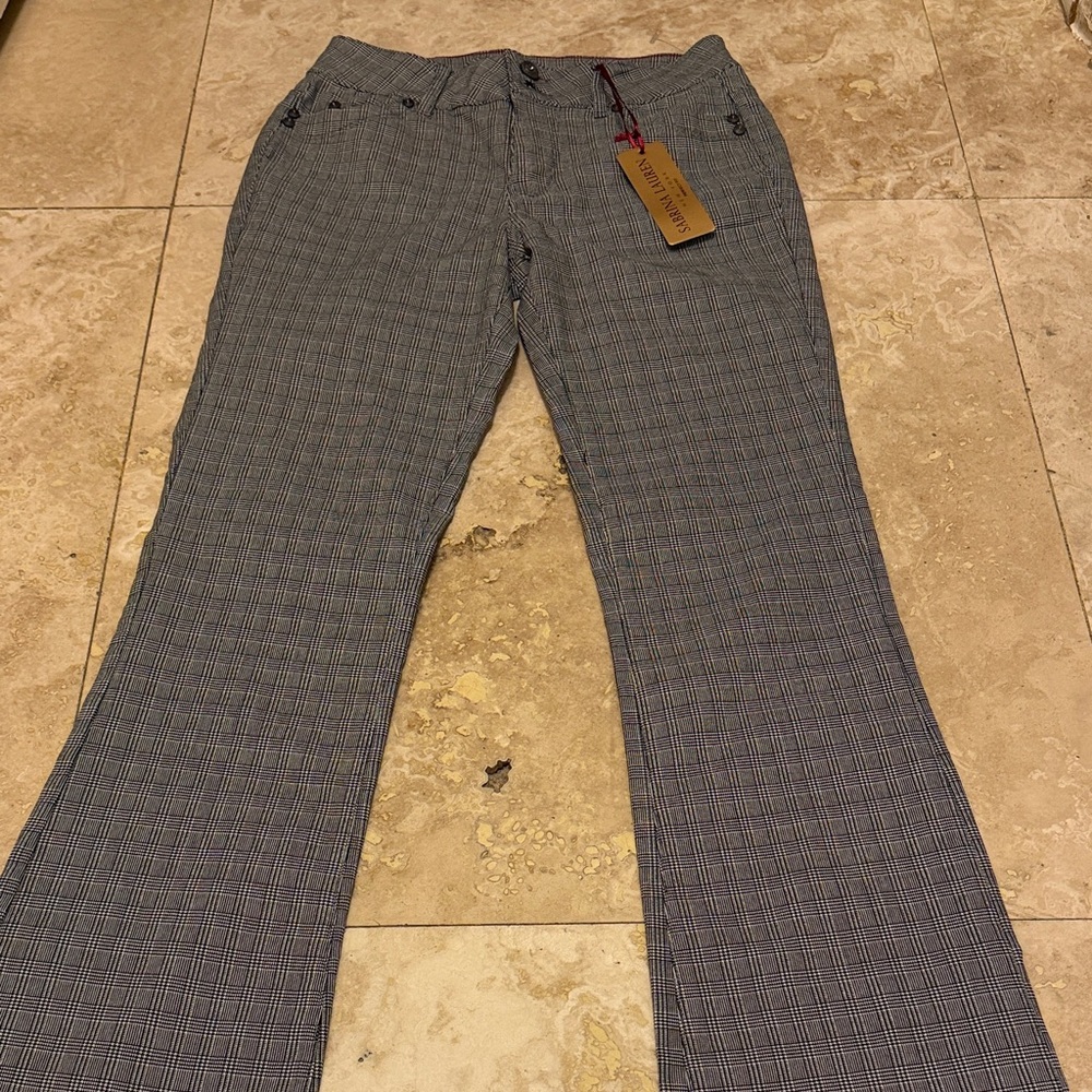 Chic Plaid Women's Flare Jeans